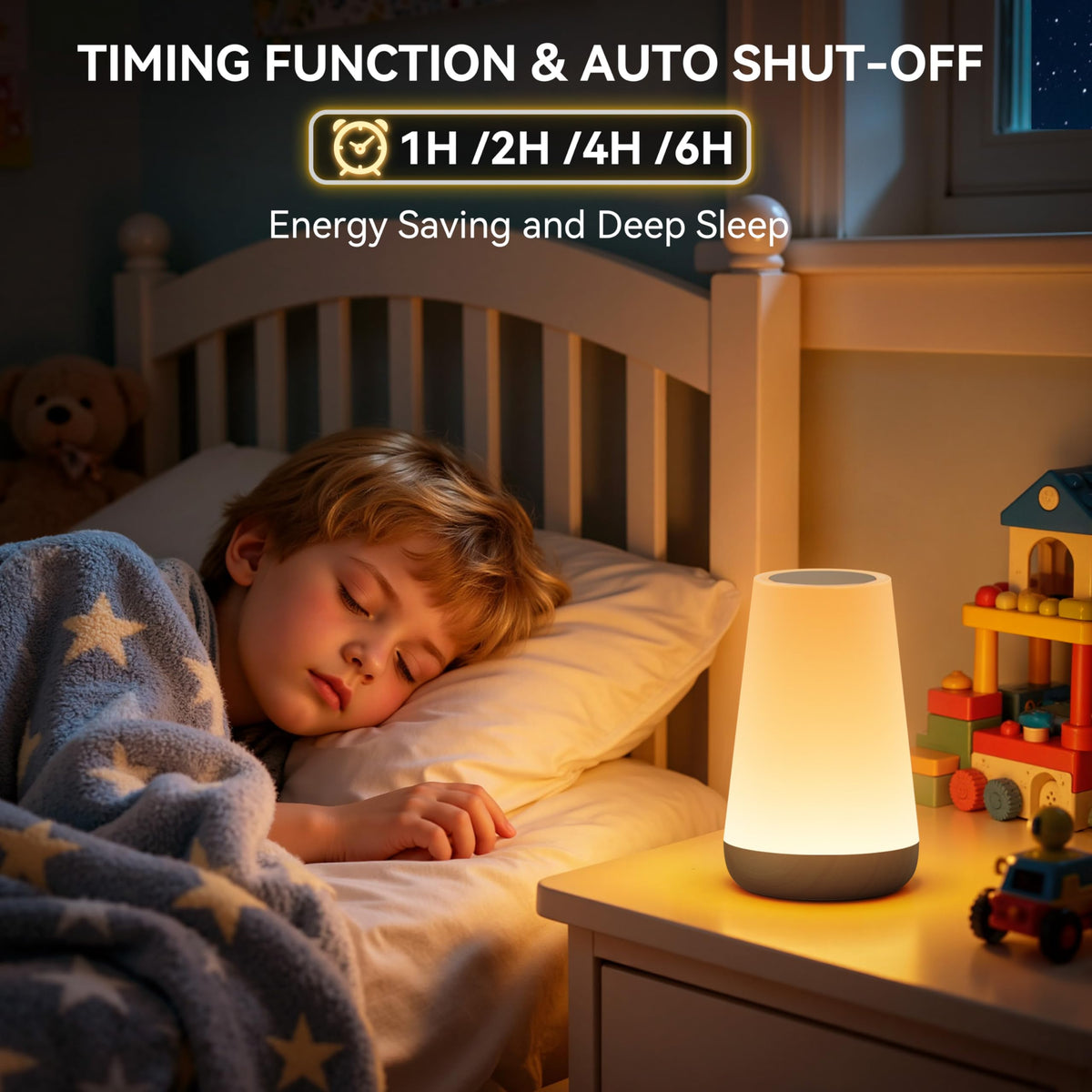 Auxmir Night Light 2 Pack, LED Touch Bedside Table Lamp, 2500mAh Rechargeable Light with RGB Color Changing, Portable Lamp for Children, Kids, Bedroom, Living Room, Camping