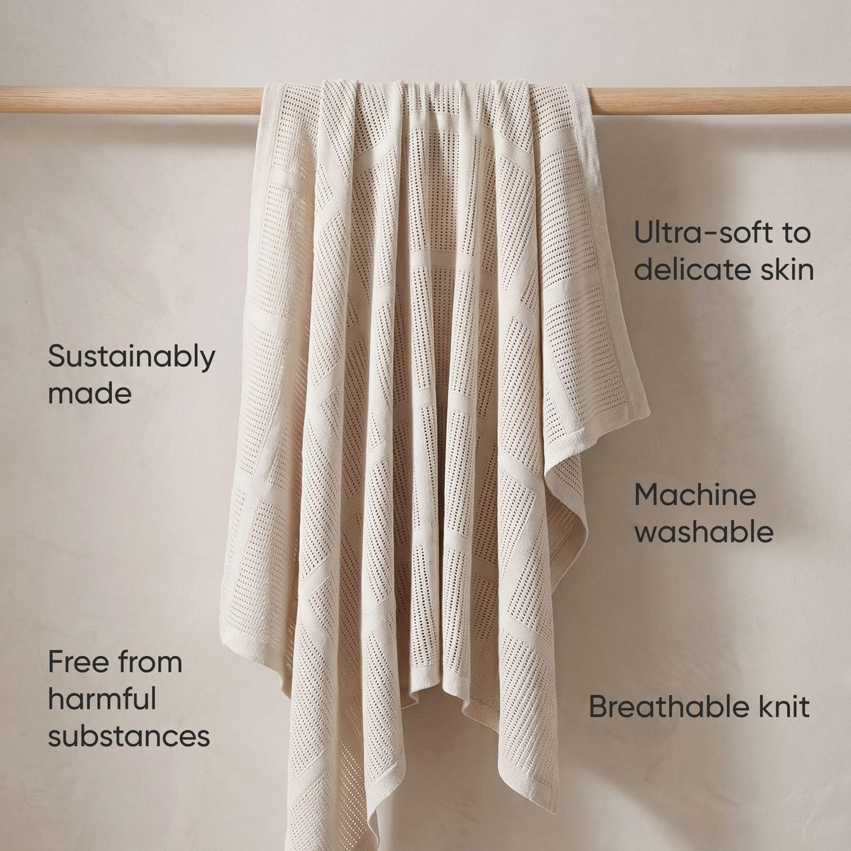 Bloomsbury Mill - Cellular Blankets Baby - 100% Organic Cotton - 2 Pack - Cloud - White - Newborn Essentials - Soft Breathable Baby Blankets for Pram, Cot, Moses Basket - 75x95cm
