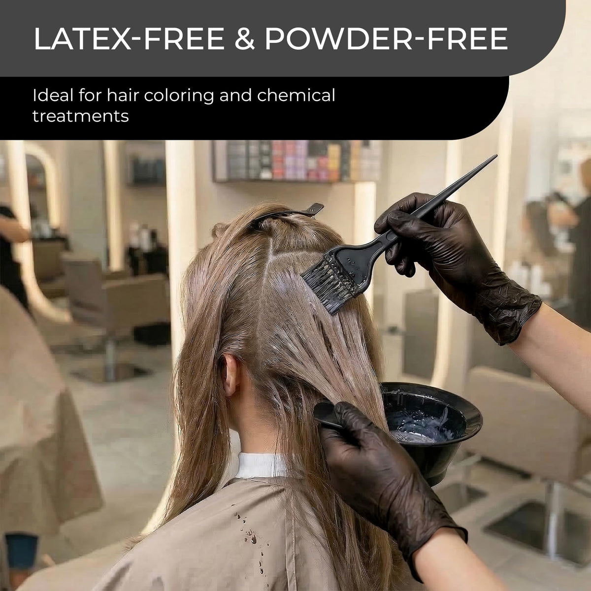 Black Vinyl Gloves, 100 Count, Powder Free & Latex Free, Multi-Purpose Black Disposable Gloves for Food Handling, Cooking, Cleaning & Medical Use (S, 100)