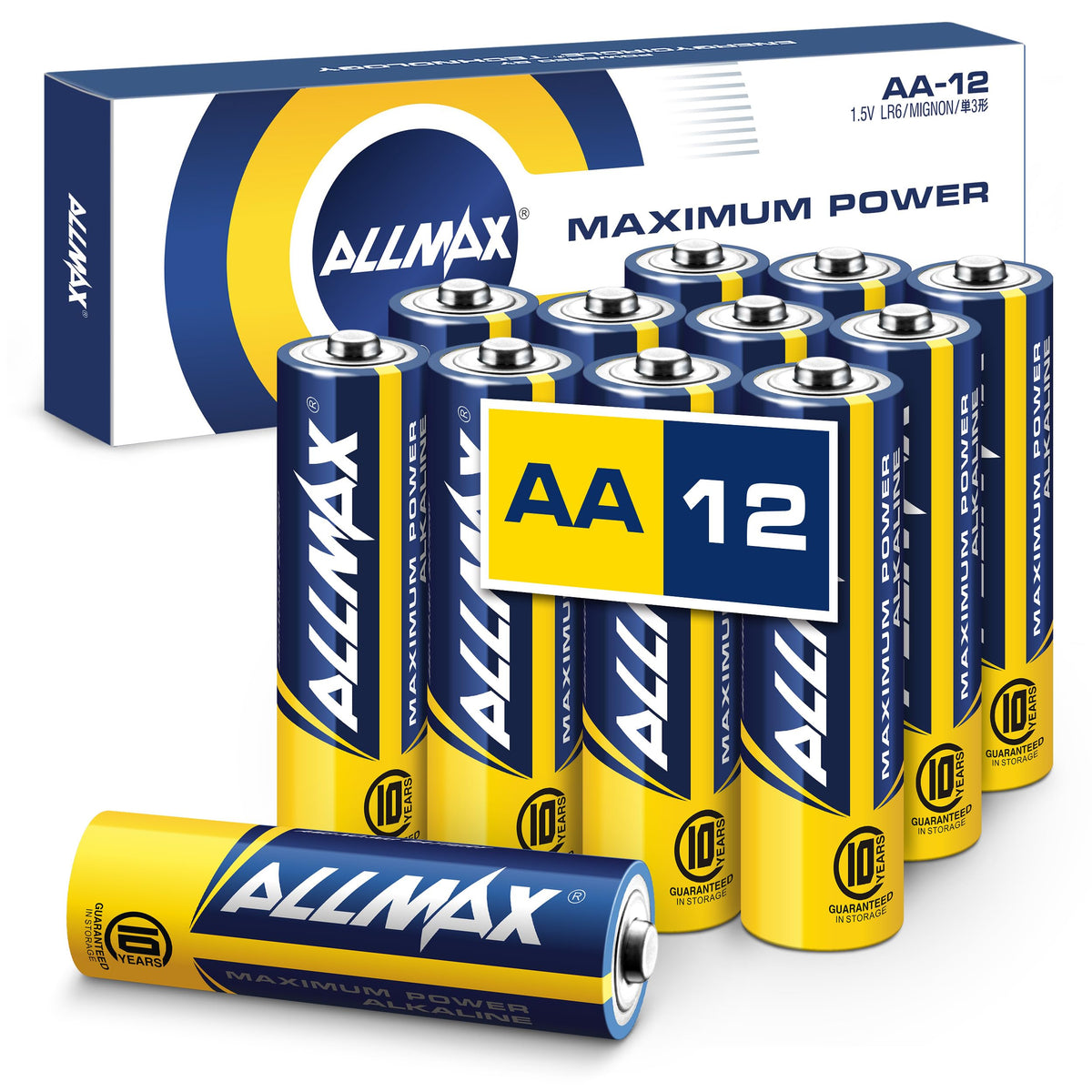 Allmax AA (LR6) Maximum Power Alkaline Batteries (24 Count) – 1.5V