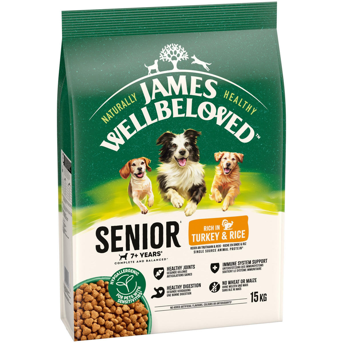 James Wellbeloved Dog Senior Hypoallergenic Dry Food Turkey and Rice 2 kg