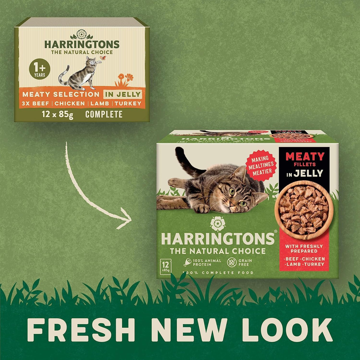 Harringtons Complete Wet Adult Cat Food Pouch Mixed in Jelly Pack 40x85g