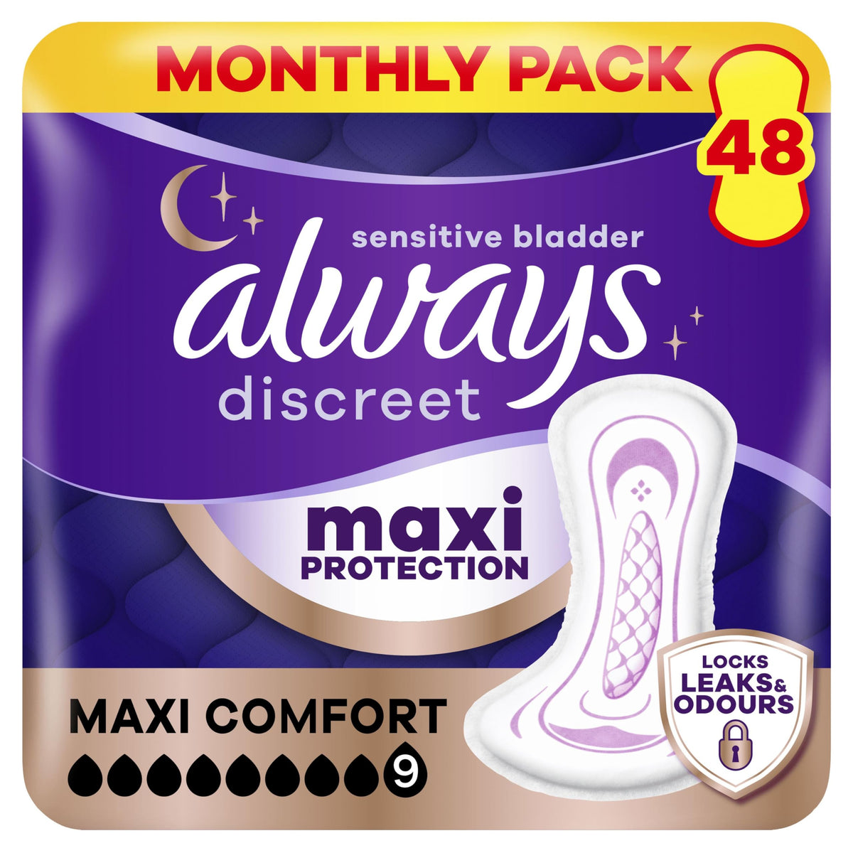 Always Discreet Incontinence Pads Ultimate Night 48x