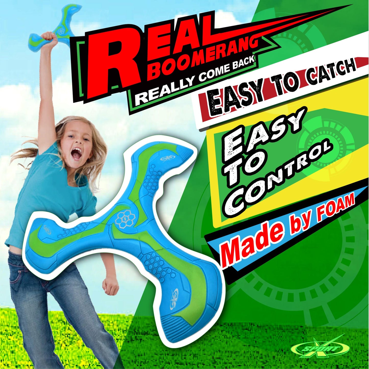 AMAZING TOYZ Soft Foam Boomerang 23cm Beginner Friendly, Safe and Real Come Back Perfect Outdoor Games for Beach, Park, Backyard & Camping – Ideal for Family Fun. Kids Age 6+ & Adults (Orange)