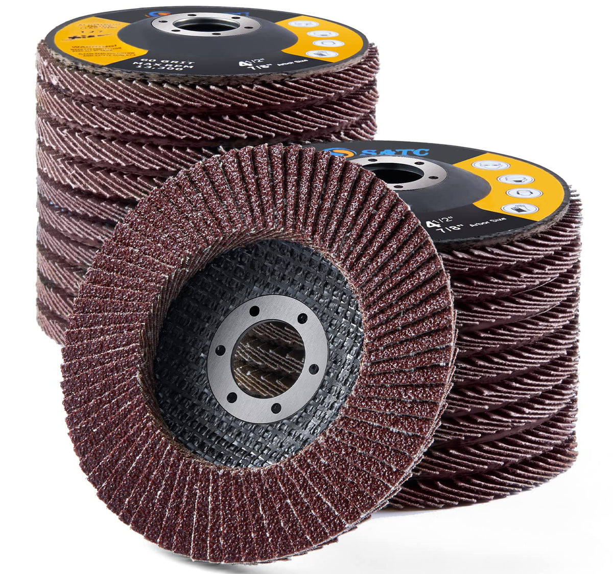 SATC Flap Discs 115mm 10 Pack Grinding Discs 120 Grit for Angle Grinder to Sanding Grinding Metal Wood