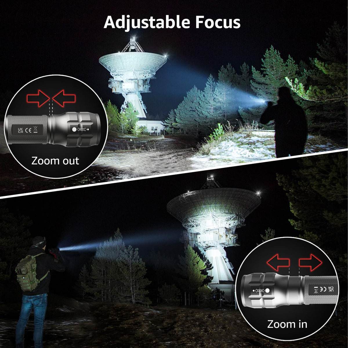 Lepro LE LED Torch Battery Powered, Camping Flashlight, Adjustable Focus