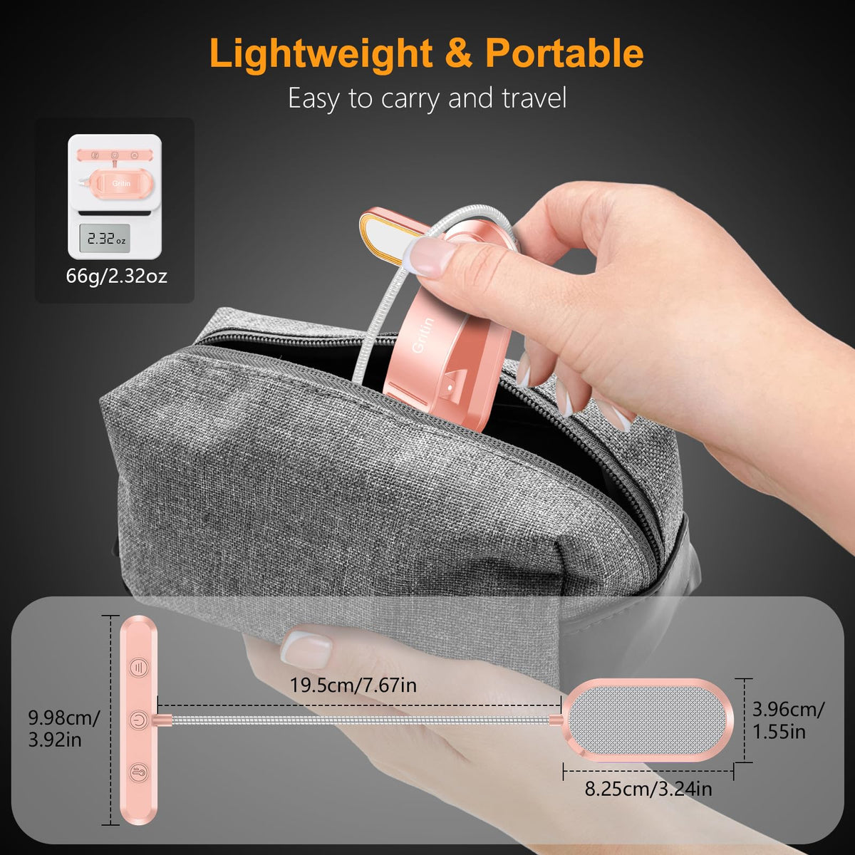 Gritin 19 LED Rechargeable Book Light for Reading in Bed - Memory Function