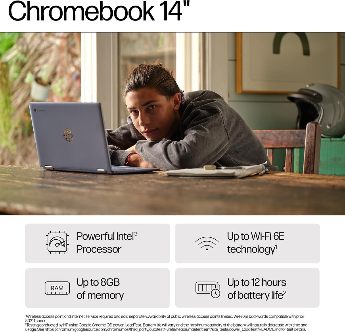 HP Chromebook 14" | Intel N100 Processor | 8 GB RAM | 128 GB UFS | Full HD