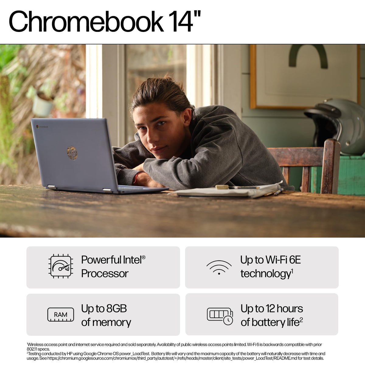 HP Chromebook 14" | Intel N100 Processor | 8 GB RAM | 128 GB UFS | Full HD
