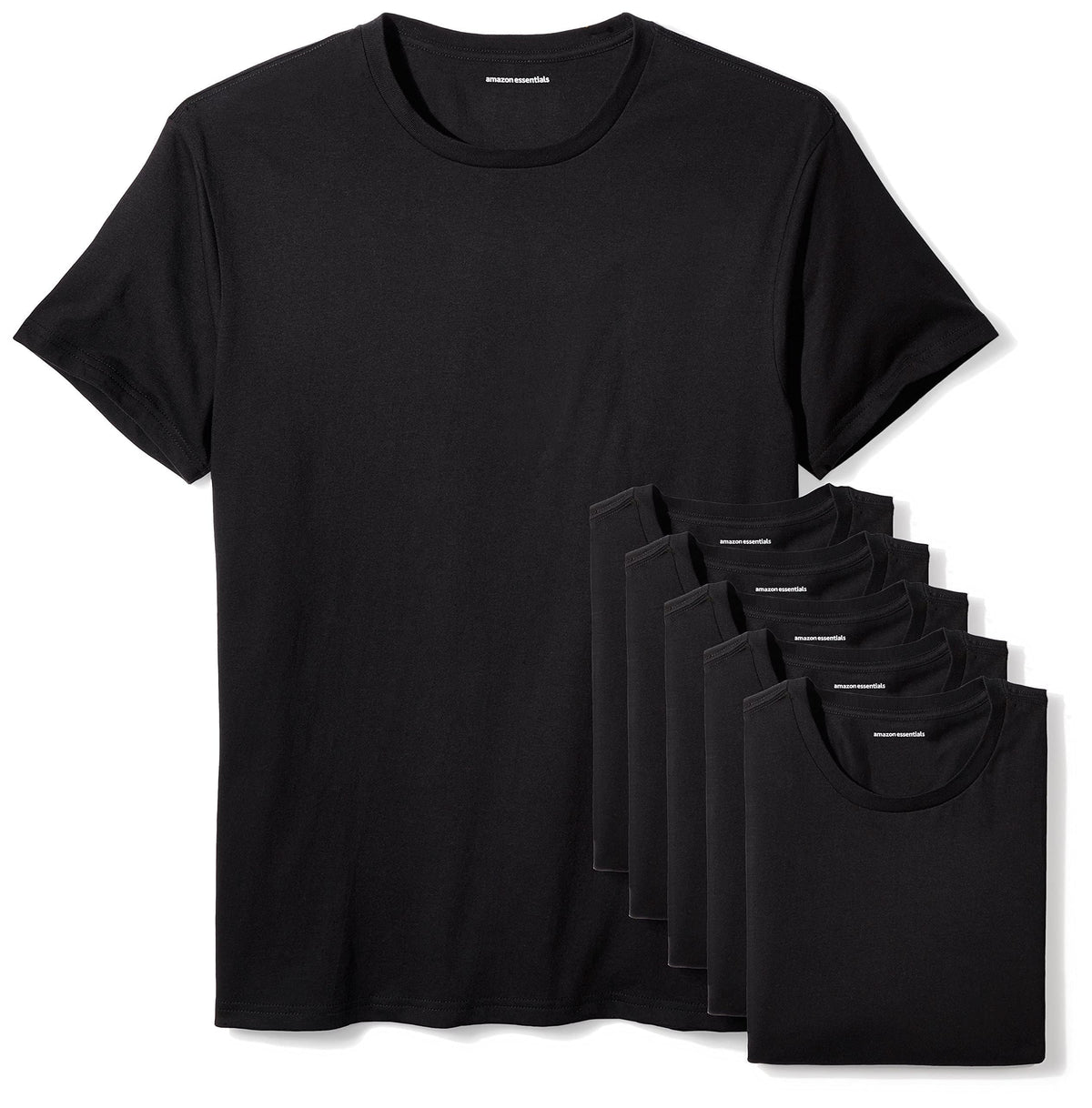 Amazon Essentials Men's Vests - Slim-Fit Cotton Crew Neck, Short and Long Sleeve T Shirt, Pack of 6, Undershirt and Vests for Men