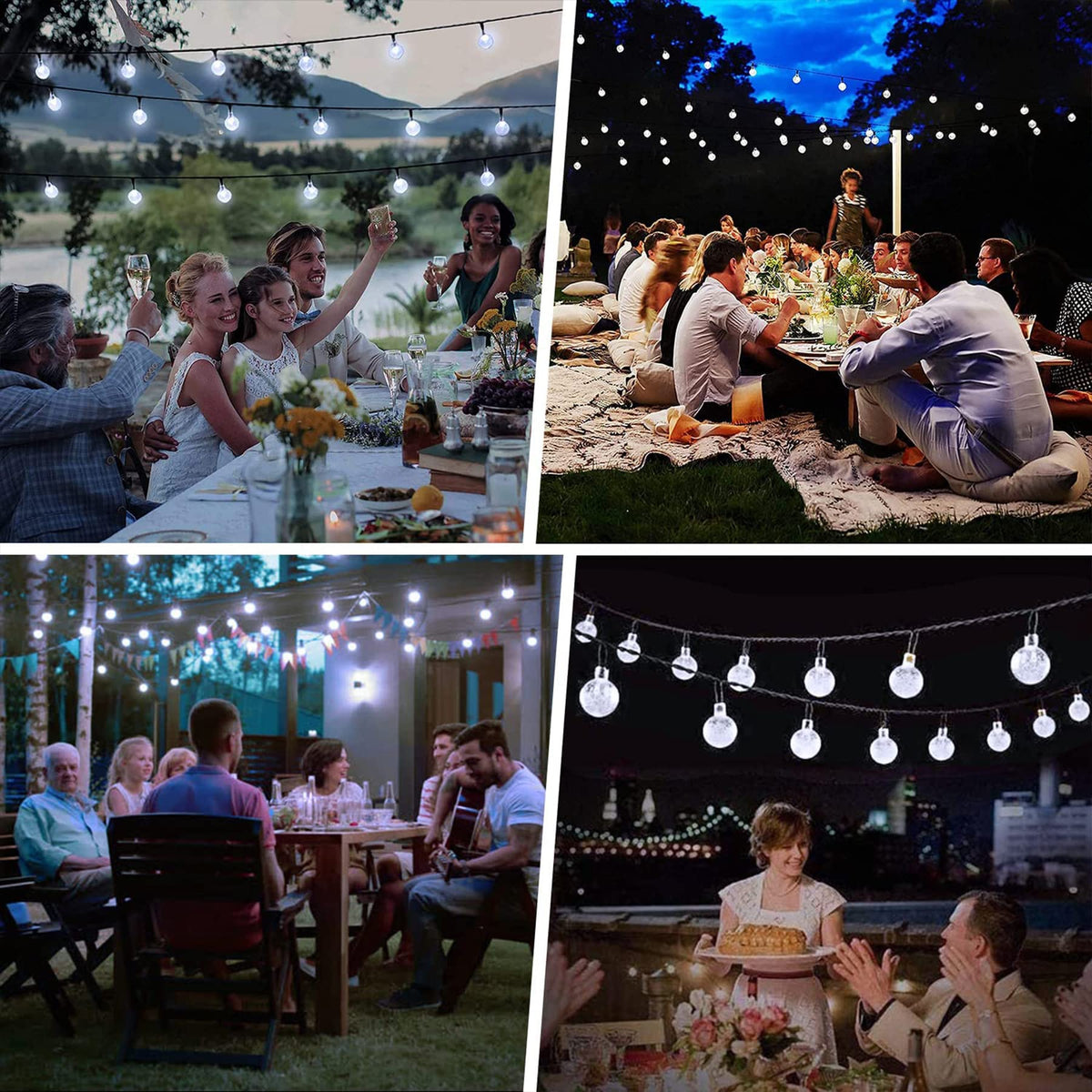 Lezonic Solar String Lights Outdoor, 50LED 7M/23Ft Solar Fairy Lights