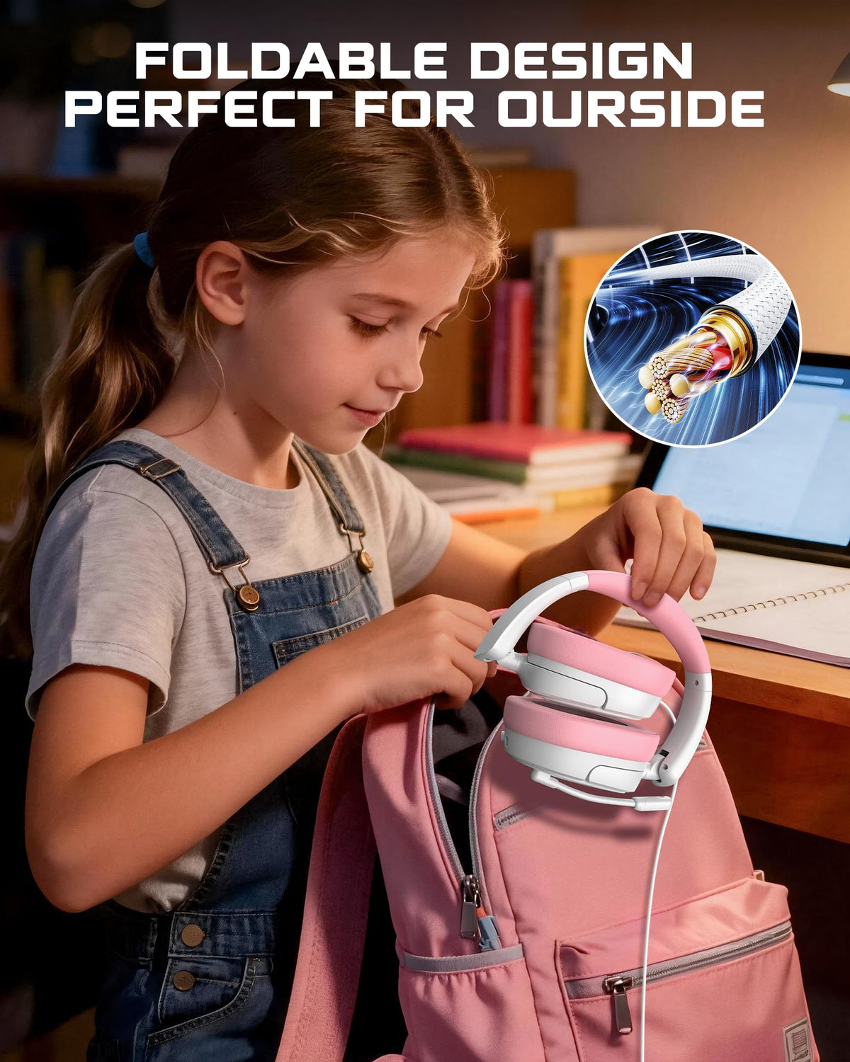 NUBWO HG04L Gaming Headset for PS5/PS4, Xbox Series X|S/Xbox One, Switch – 250g Lightweight, Clear Unidirectional Mic, Soft Memory Earmuffs, 3.5mm Jack for Gaming & Work