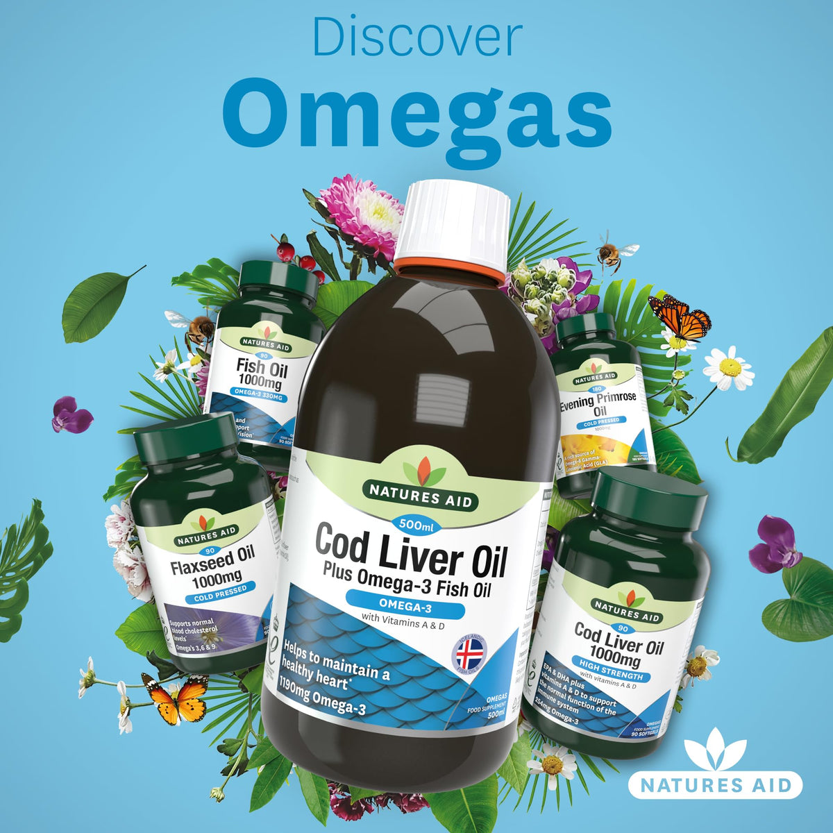 Natures Aid Cod Liver Oil 1000mg – 180 Capsules