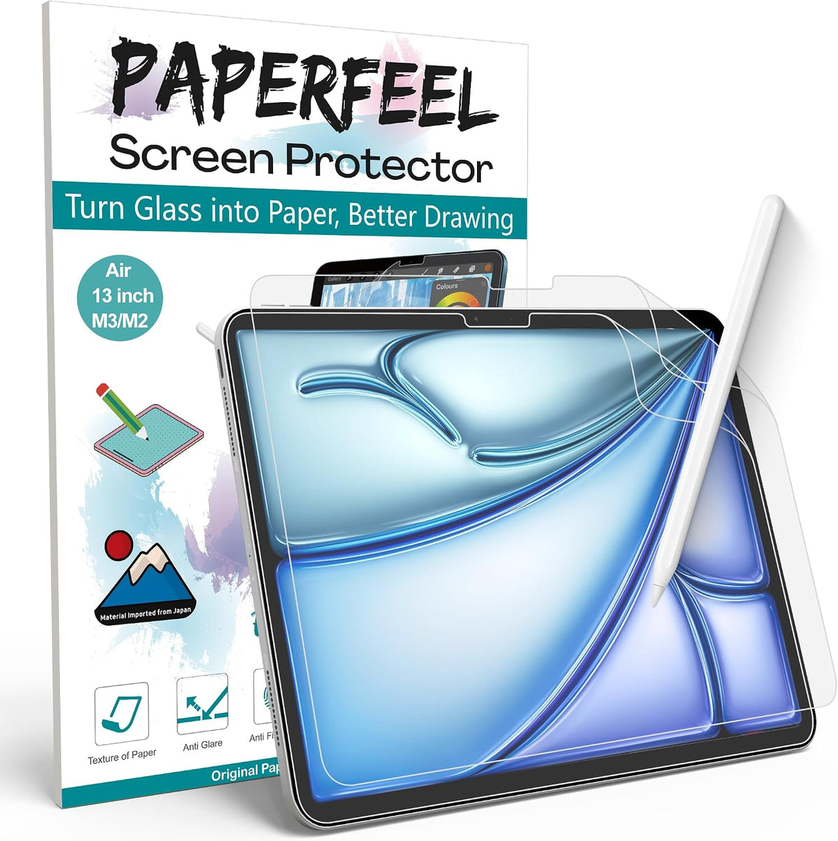 PAPERFEEL 2 Pack Screen Protector for iPad Air 13 Inch M4 M3 M2 2026-2024