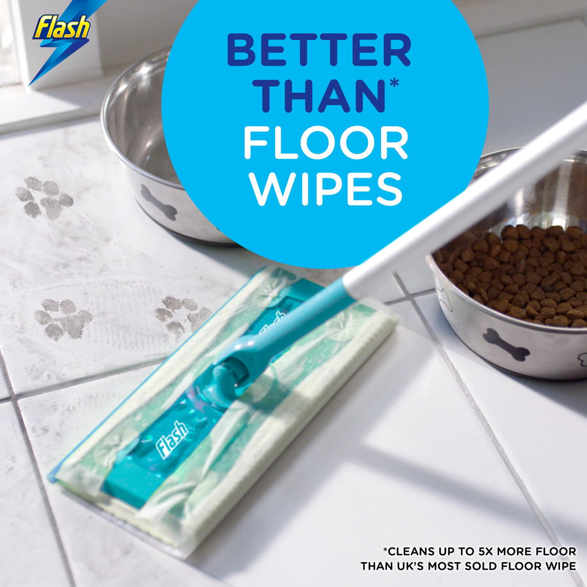 Flash Speedmop Wet Mop Floor Cleaner Starter Kit 1 Mop, 6 Wet Lemon Refills