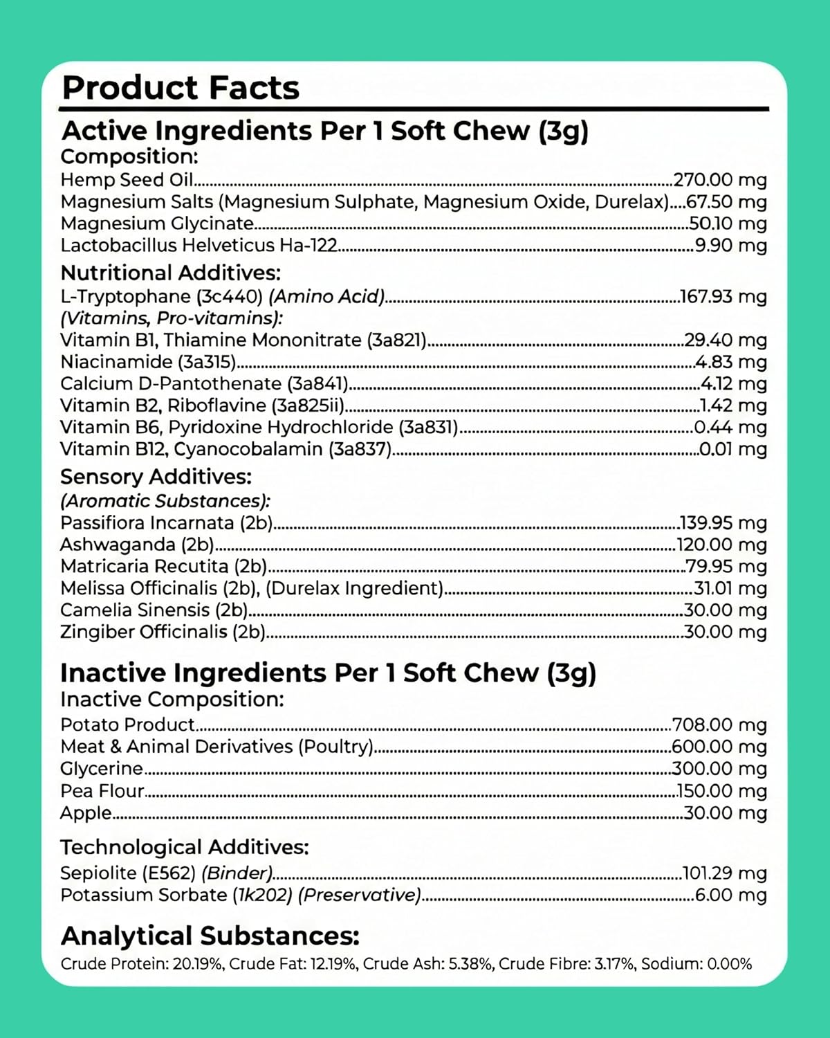Clever Calming Dog Treats, 100% Natural Supplement, Behavioural Health, Reduces Stress, Fear, Hyperactivity, Aggression, Dog Anxiety Relief & Relaxation, 120 Grain Free Dog Treats