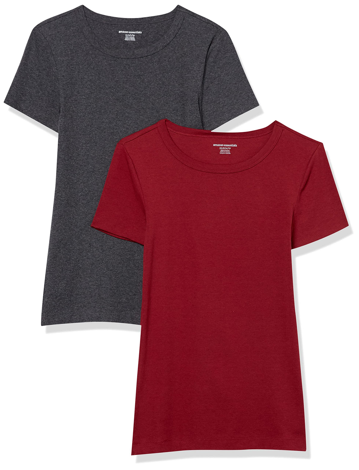 Amazon Essentials Women's Slim-Fit Short-Sleeve Crewneck T-Shirt, Pack of 2