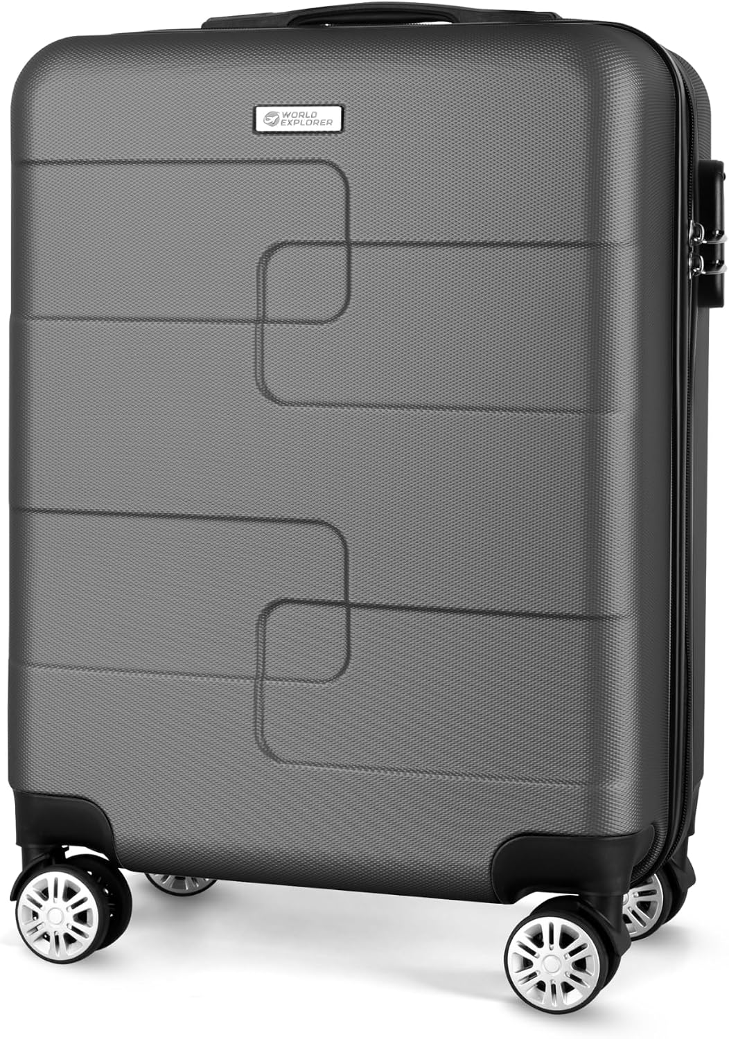 WORLD EXPLORER Cabin Suitcase 55x40x20cm, 34L Carry-On Cabin Bag, Dark Grey