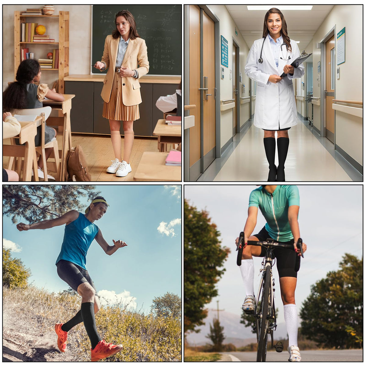 Compression Socks, (2/4/6/7 Pairs) for Men & Women 15-20 mmHg is Best for Athletics, Running, Flight Travel, Support