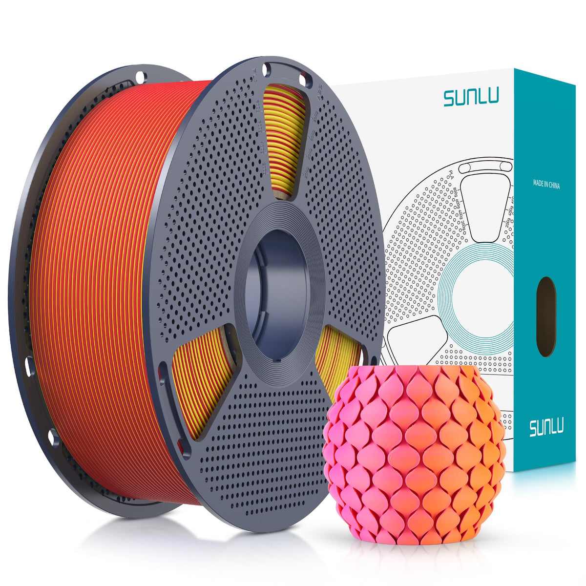 SUNLU Matte PLA 3D Printer Filament 1.75mm, Matte Black 1KG