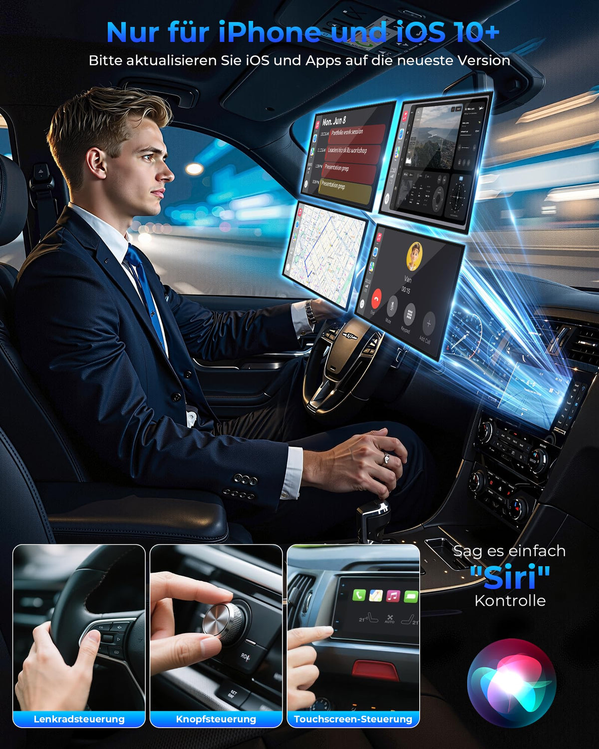 Wireless CarPlay for Apple iPhone - Easy Plug Play CarPlay Dongle Convert Factory Wired CarPlay to Wireless Connection, Car Stereos