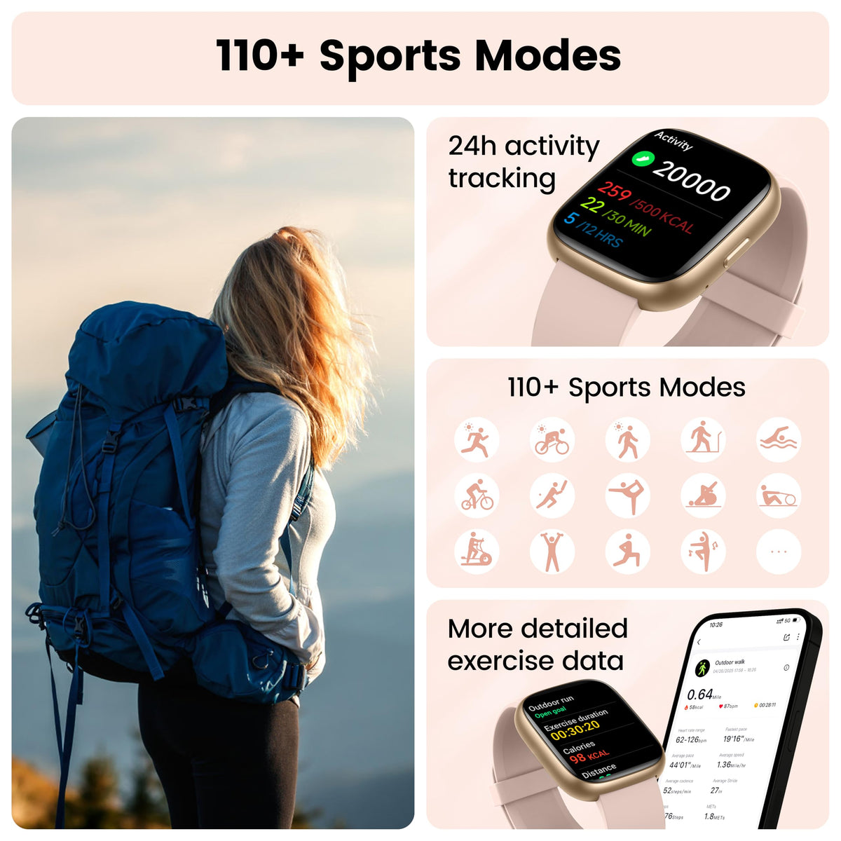 Cillso Smart Watch, Alexa Built-in, 1.83" Bluetooth Calling Fitness Watch