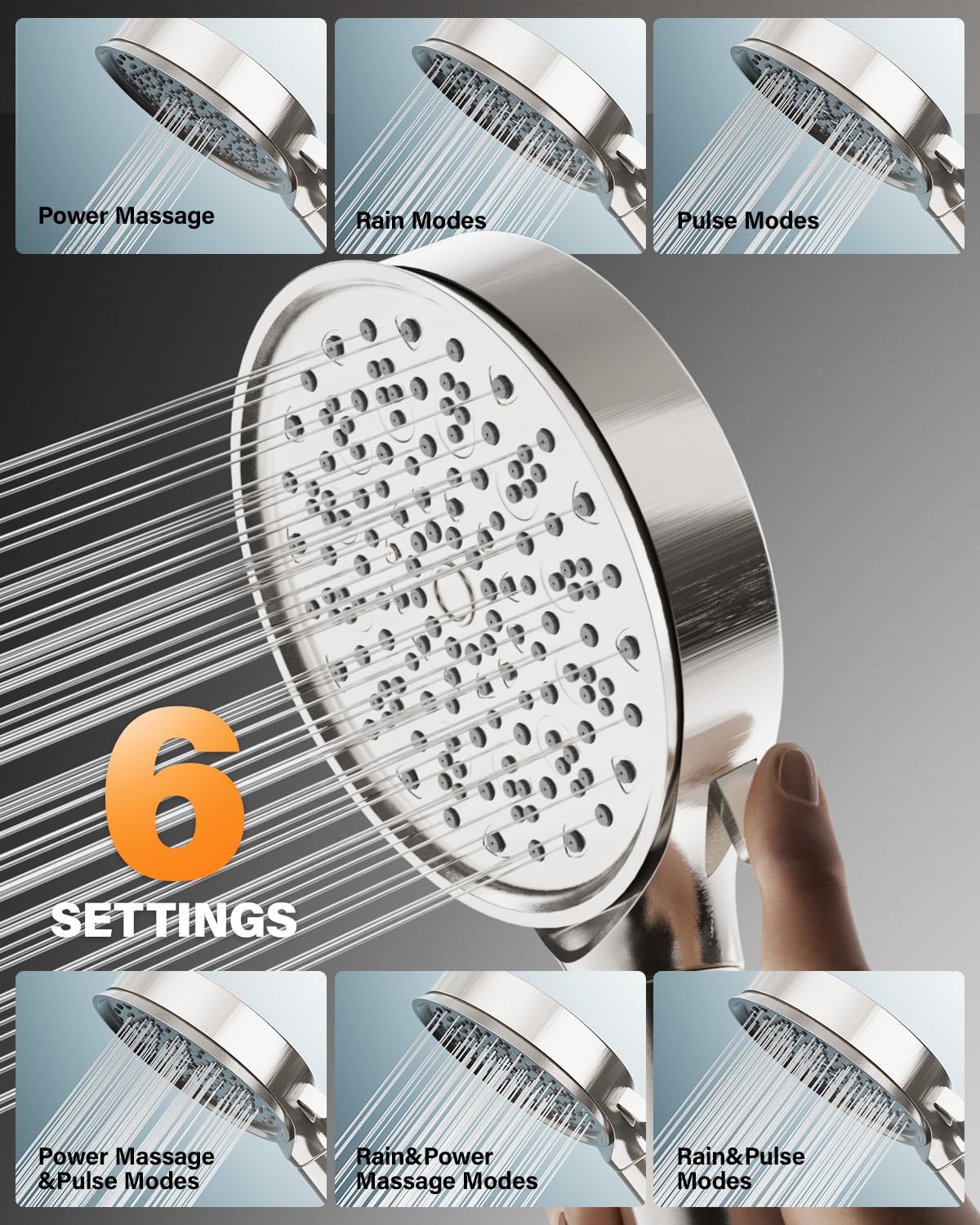 Cobbe Hard Water Filter Shower Head with 1.5m Hose and Holder
