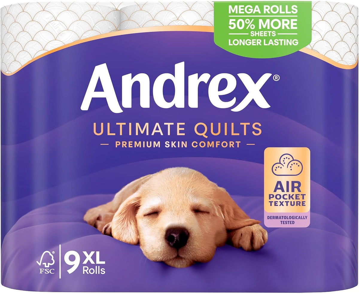 Andrex Ultimate Quilts Toilet Roll - 9 Mega Toilet Rolls