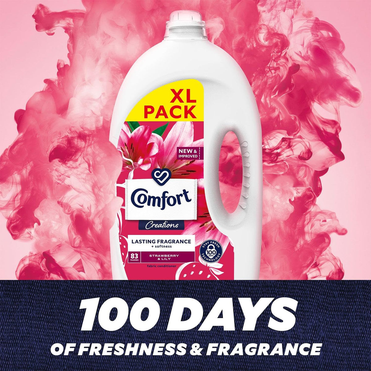Comfort Perfume Creations Passion Bloom Fabric Conditioner Motion-Activated Fragrance Technology 100 Days of Freshness 30 washes (900 ml)