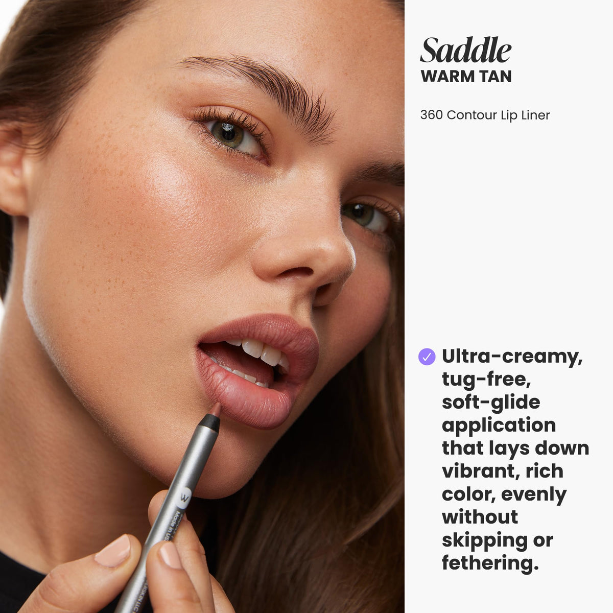 Wonderskin Lip Liner Pencil - 360 Contour Lipliner, Long Lasting, Sharpenable, Waterproof and Transfer-Proof Nude Lip Liner Pencil (Blush)