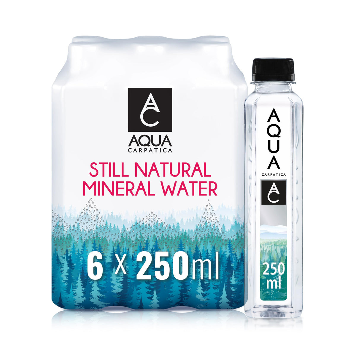 AQUA Carpatica Still Mineral Water, Naturally Alkaline, PET, 6 x 500ml