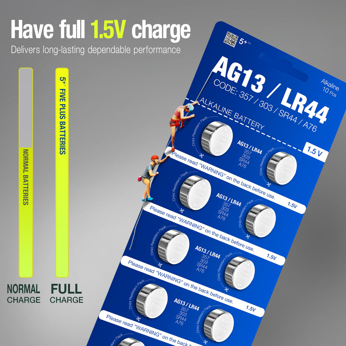 LR44 AG13 A76 357 303 SR44 L1154 LR1154 1.5V Alkaline Button Cell Batteries (20 Pack) – High Capacity Coin Batteries for Watches, Toys, Key Fobs & Small Electronics