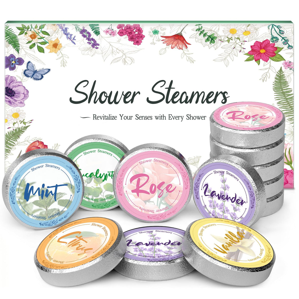 Linkax Shower Steamers Aromatherapy 8 Pcs, Christmas Gift for Women Purple