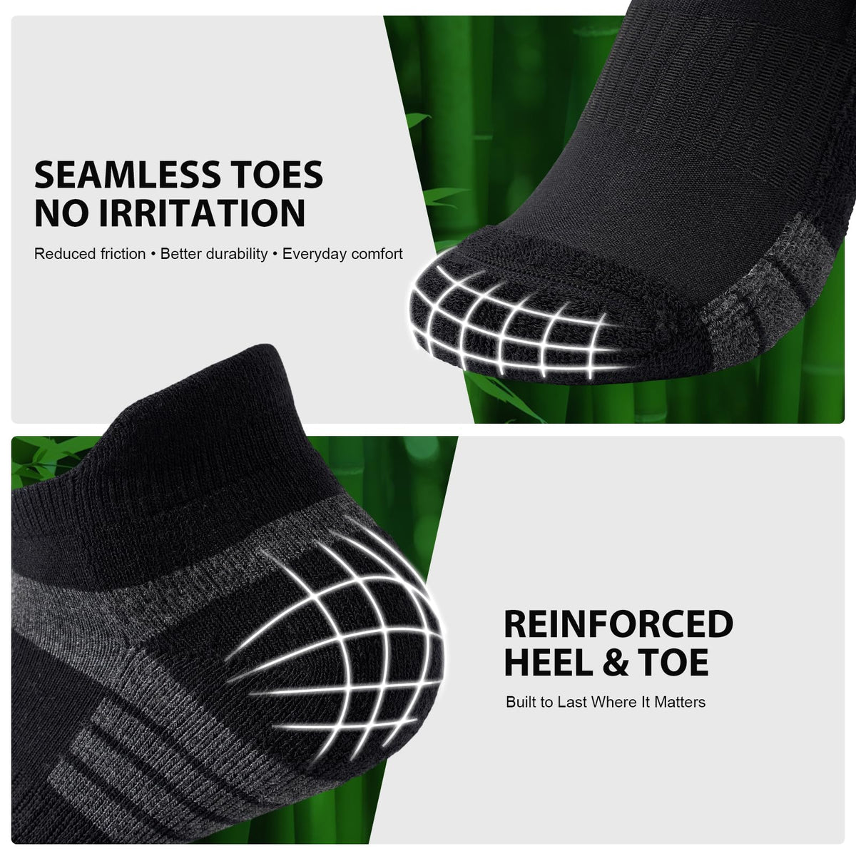 Bamboo Trainer Socks for Men Women Cushioned Ankle Socks