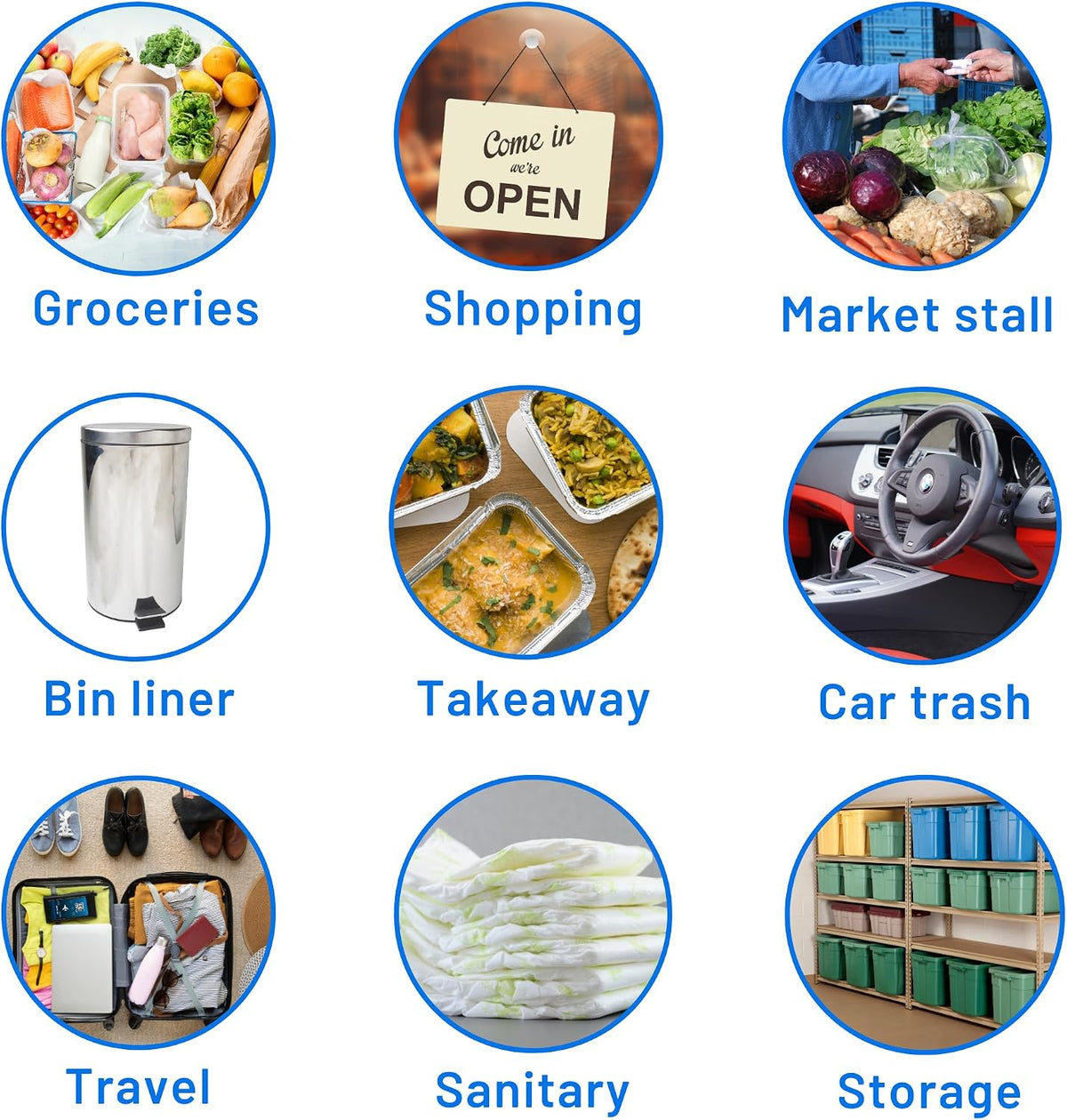 Plastic Carrier Bags White - Standard Retail Size 12x18x24", 200 Pack