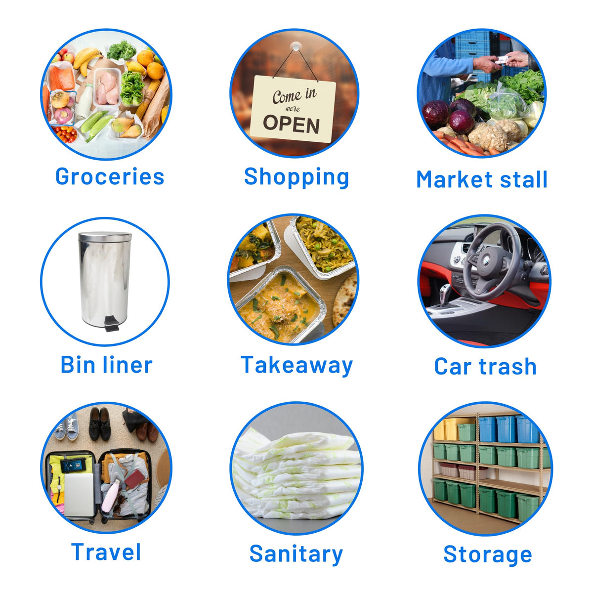 Plastic Carrier Bags White - Standard Retail Size 12x18x24", 200 Pack