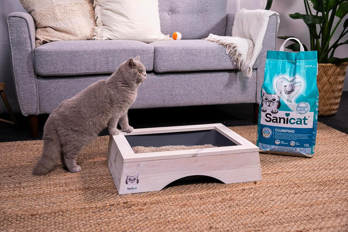 Sanicat - Clumping Cat Litter with Marseille Soap scent | Made of natural minerals with guaranteed odour control | Absorbs moisture and makes cleaning the tray easier | 10 L capacity