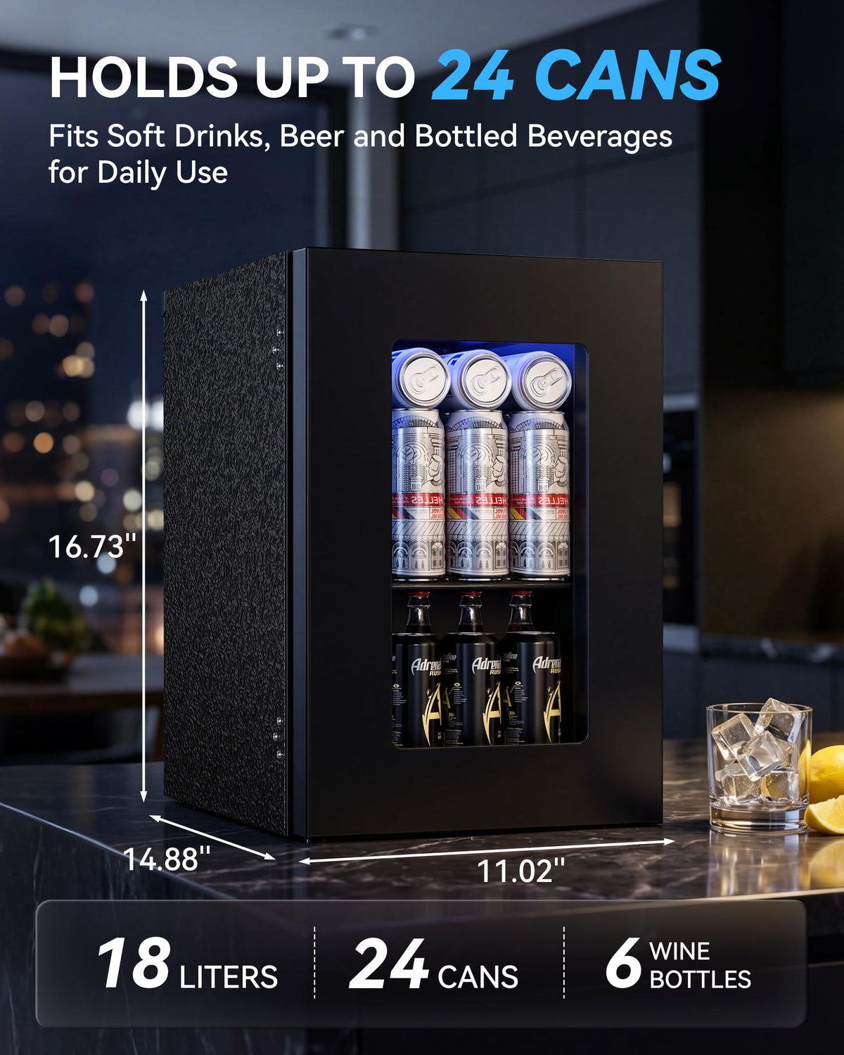 TRIUMPHKEY 90L Drinks Fridge with Glass Door, Beverage Cooler