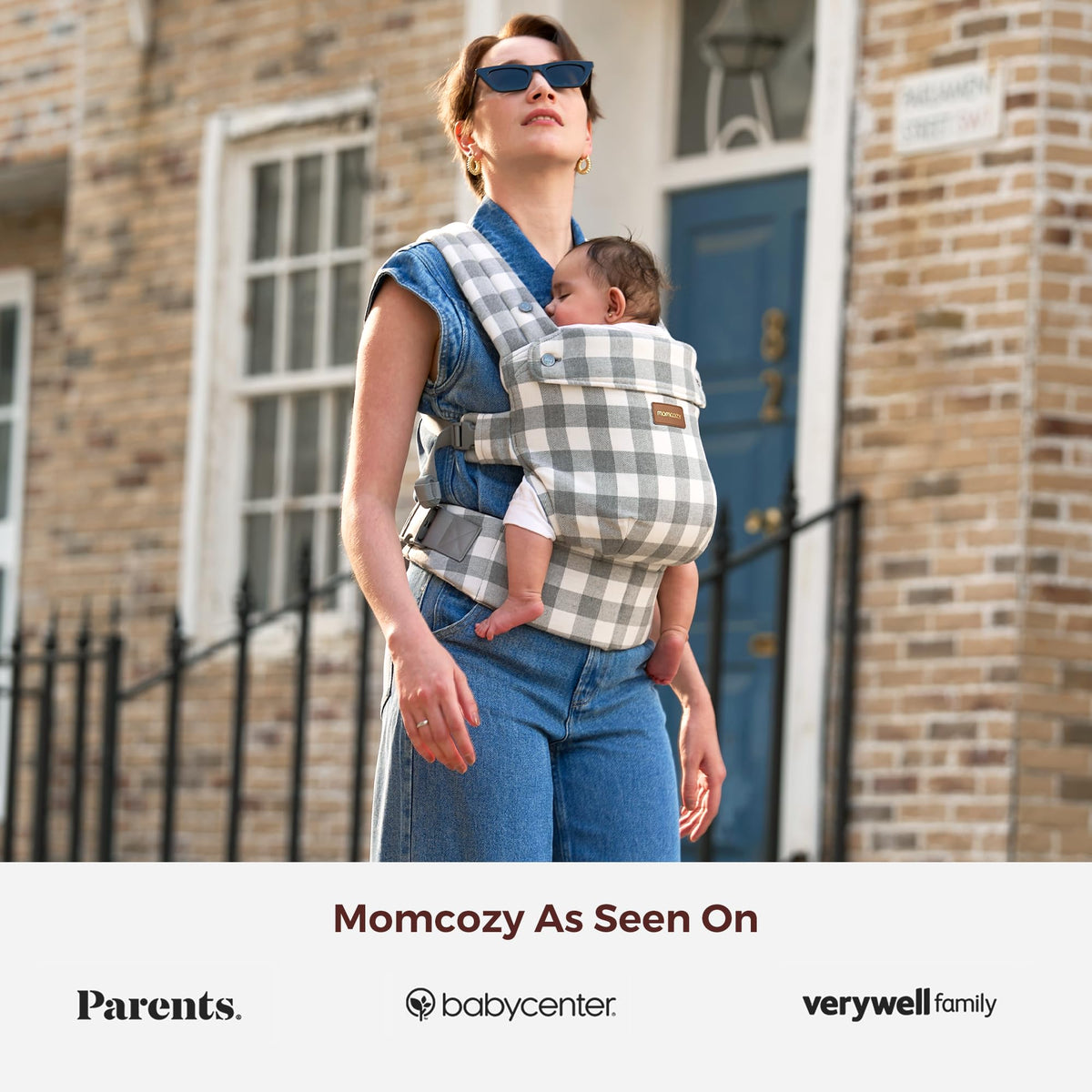 Momcozy Baby Carrier for 3-24M/3.2-20kg, Waist 64-127cm, Cotton Khaki