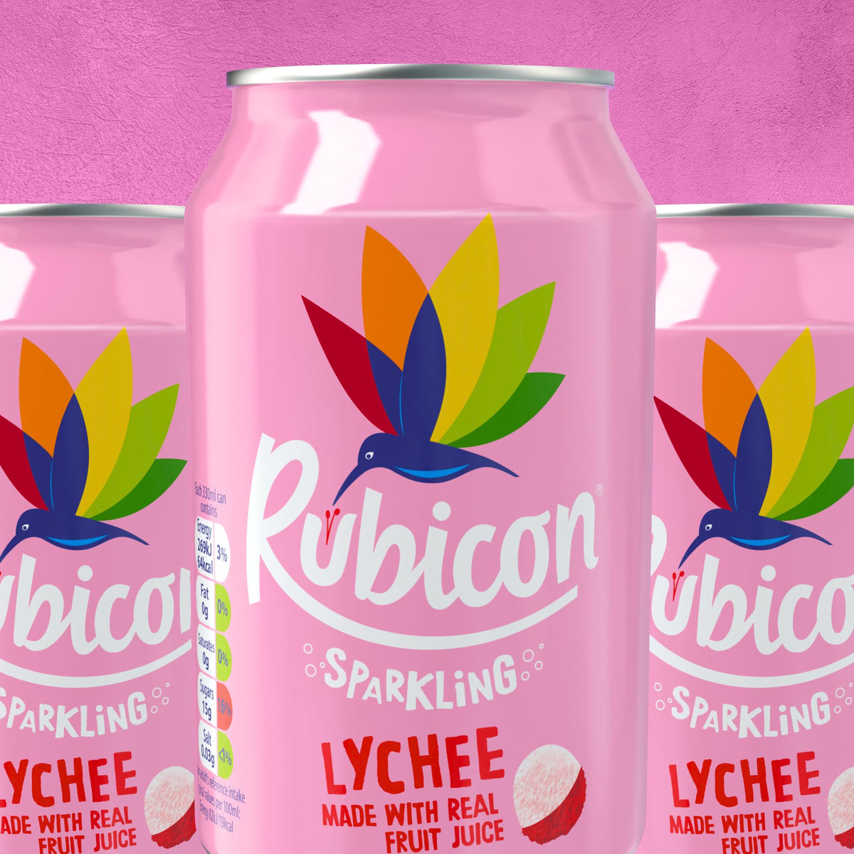 Rubicon Mango Sparkling Fruit Soft Drink, 6 Pack, 330ml Cans