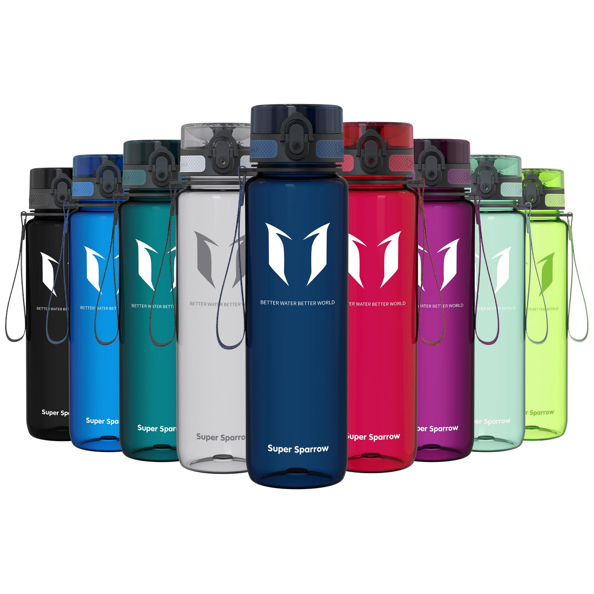 Sparrow Water Bottle 500ml/750ml/1L BPA-Free Tritan Drinks Bottle One-Click