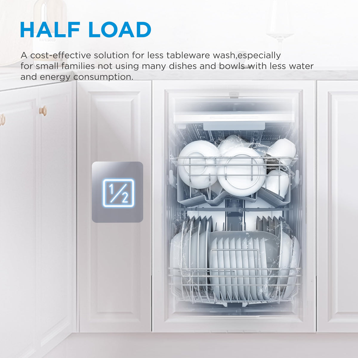 Midea 60cm Freestanding Dishwasher, 14 Settings, Stainless Steel