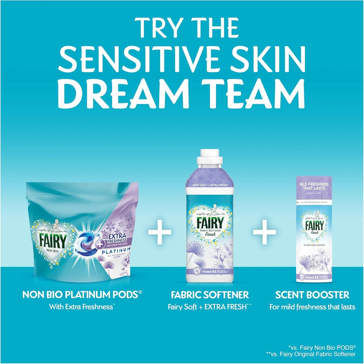 Fairy In-Wash Scent Booster, 6 Packs x155 g, Silk Tree Blossom & Jasmine, Boosters - Washing Beads Scented - Household Supplies