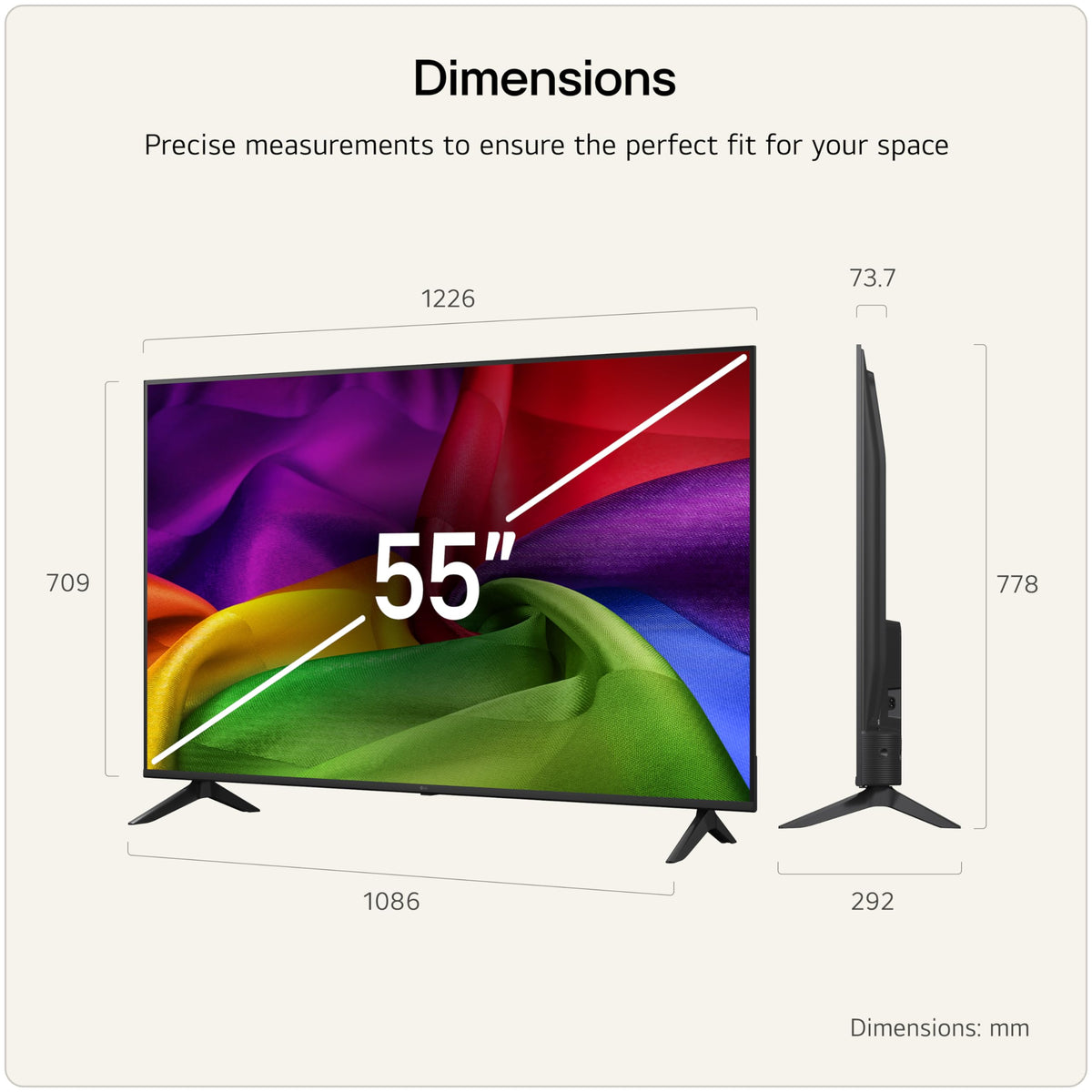LG 50NU800B6LC Nano UHD AI NU80 4K Smart TV, α7 Processor Gen9, 60Hz, HDR10, Filmmaker Mode™, Google Cast, Apple AirPlay 2, Model Year 2026
