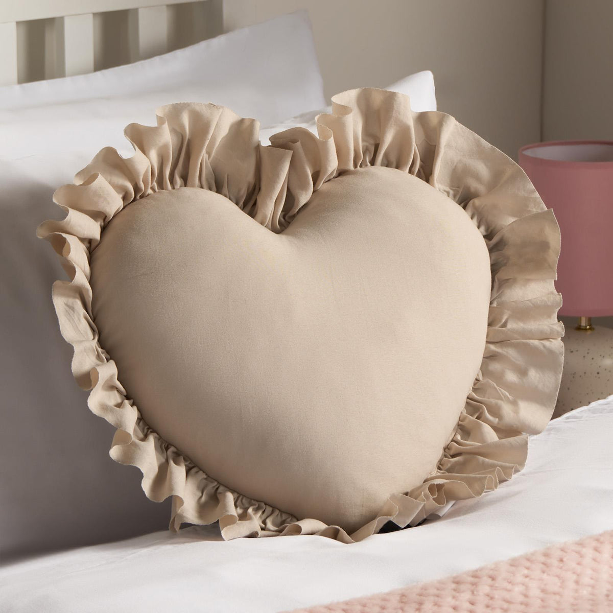 Heart Filled Cushion Plump Bedroom Scatter Pillow Valentines Frill Chair Sofa