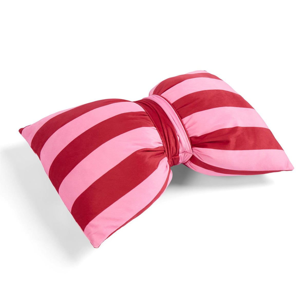 OHS Bow Shaped Cushion Striped Matte Velvet Novelty Decorative Scatter Pillow