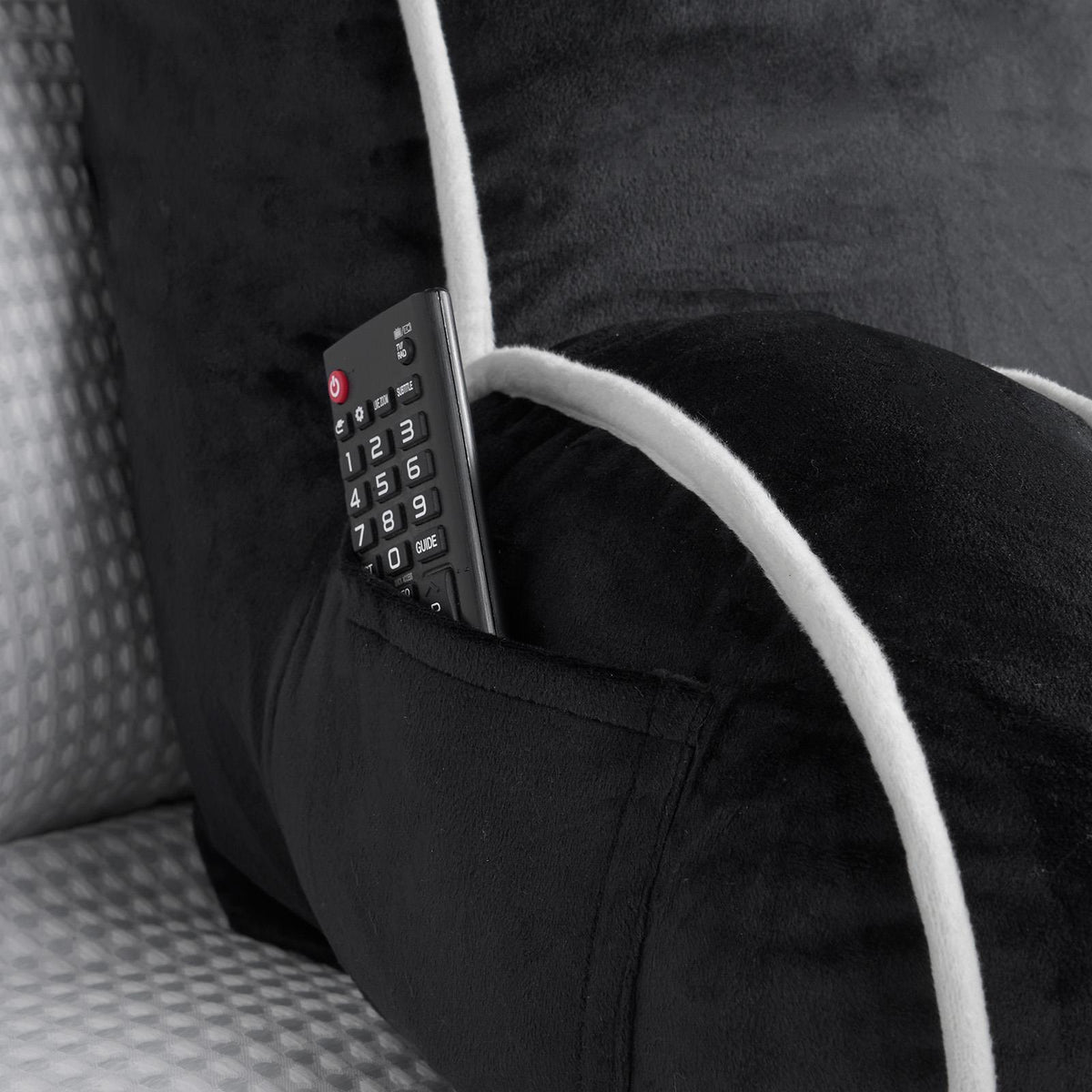 OHS Piped Edge Reading Pillow with Head Rest Super Soft Back Support Bed Sofa