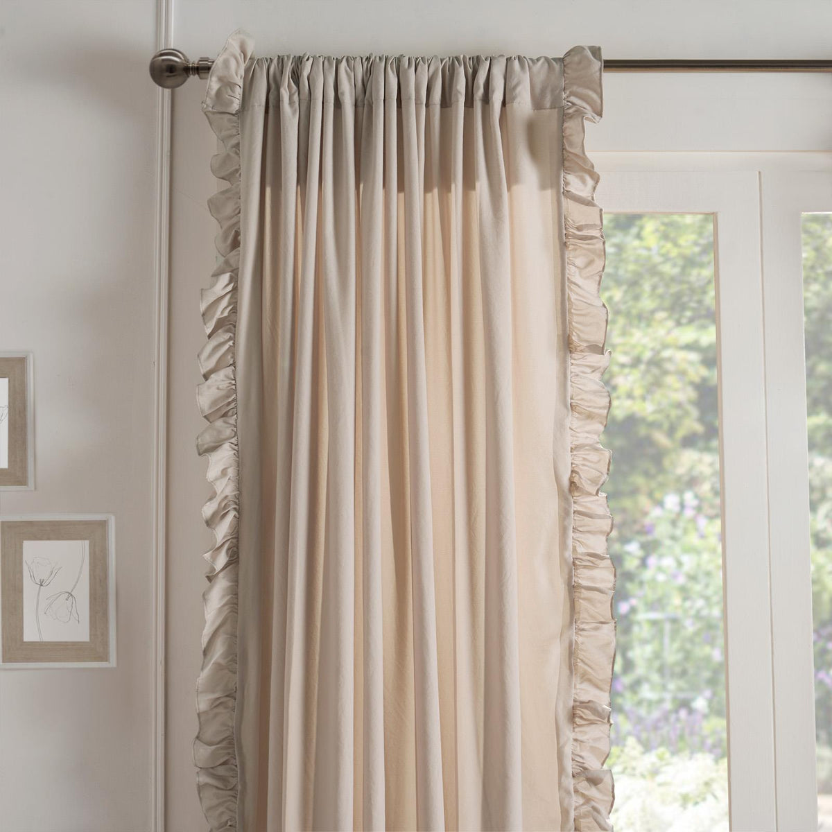 Frill Voile Net Curtains 2 Window Panels Sheer Rod Slot Top Textured Pair Set