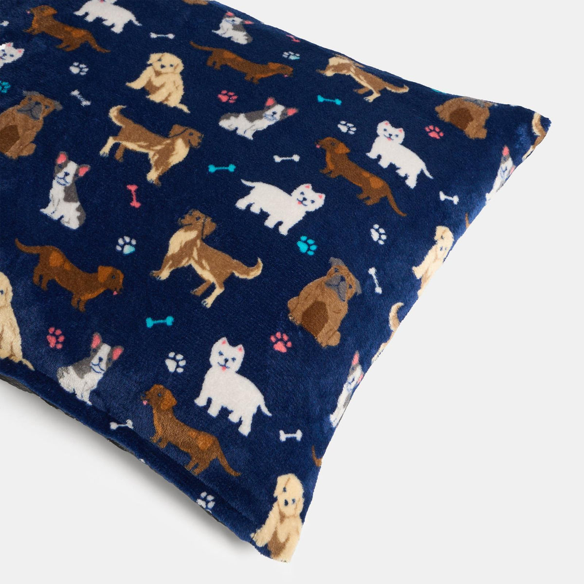OHS Print Pet Bed Fleece Paw Checks Leopard Stripes Xmas Calming Cushion Dog Cat