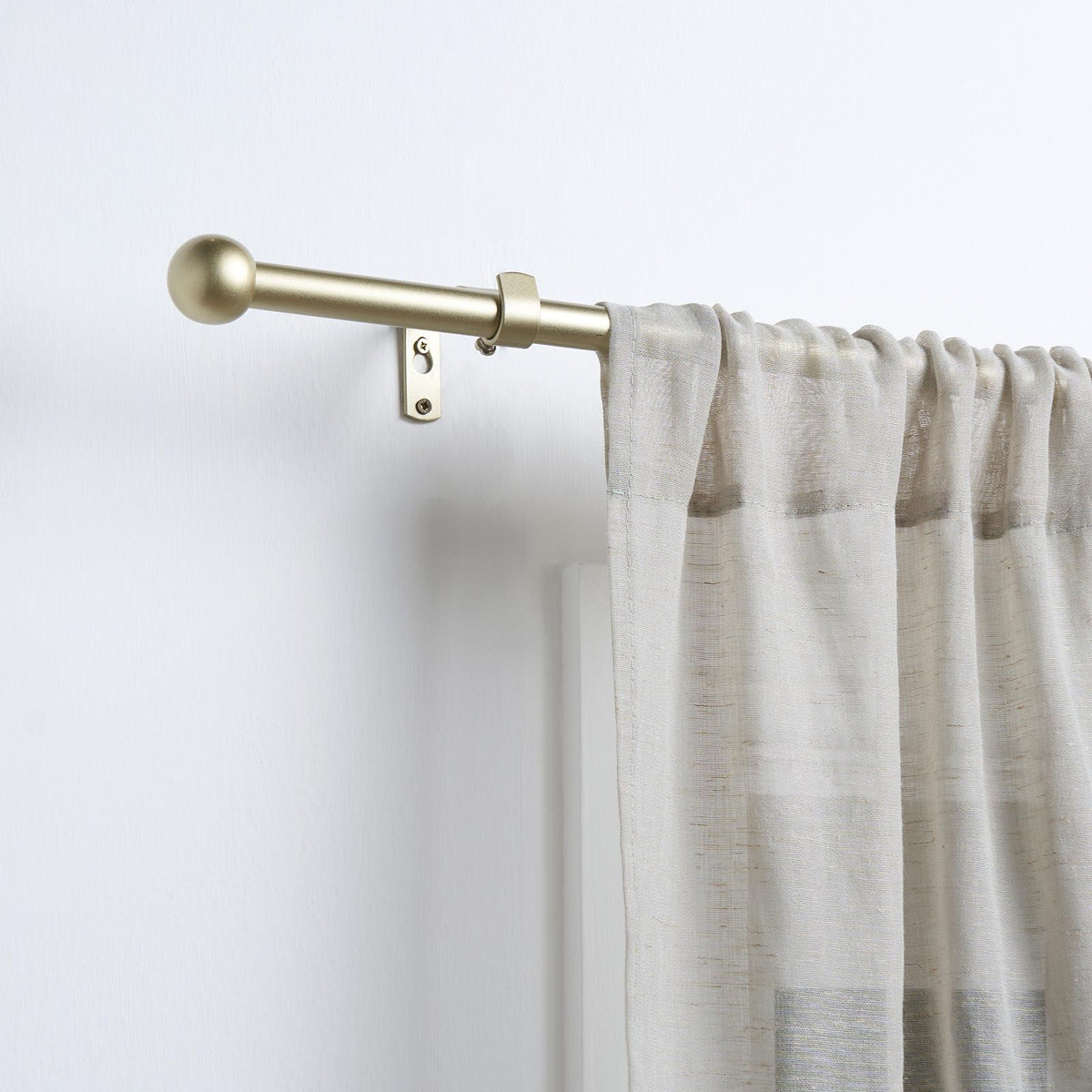 OHS 120-200cm Curtain Pole Extendable Metal 16mm Ball Trumpet Twist Finnials